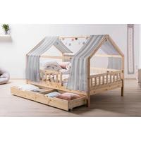 Hausbett Kim Naturfarben/Grau 120x200cm - Naturfarben/Grau, MODERN, Holz/Textil (120/200cm) - Livetastic