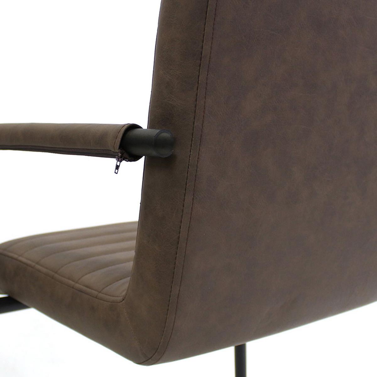 Armlehnstuhl Bars Graubraun Gepolstert 2er-Set - Taupe/Hellbraun, LIFESTYLE, Kunststoff/Textil (54/97/57cm) - MID.YOU