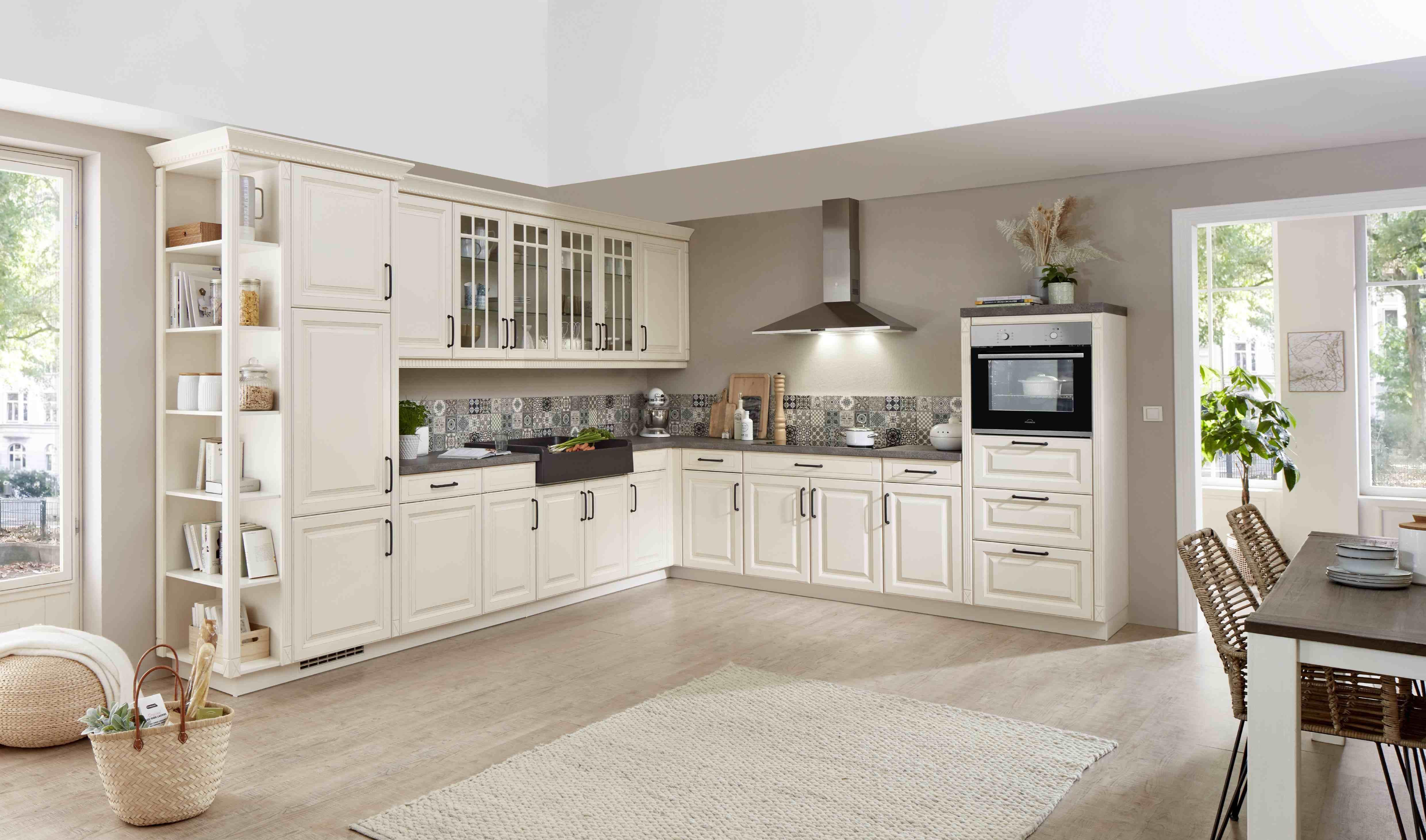 Einbauküche Chicago Frei Planbar Landhausstil - Creme, MODERN, Holzwerkstoff - Vertico