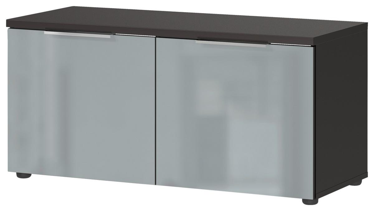 Schuhbank Genova Graphitfarben B: 97 cm - Silberfarben/Graphitfarben, MODERN, Glas/Holzwerkstoff (97/47/40cm) - Germania