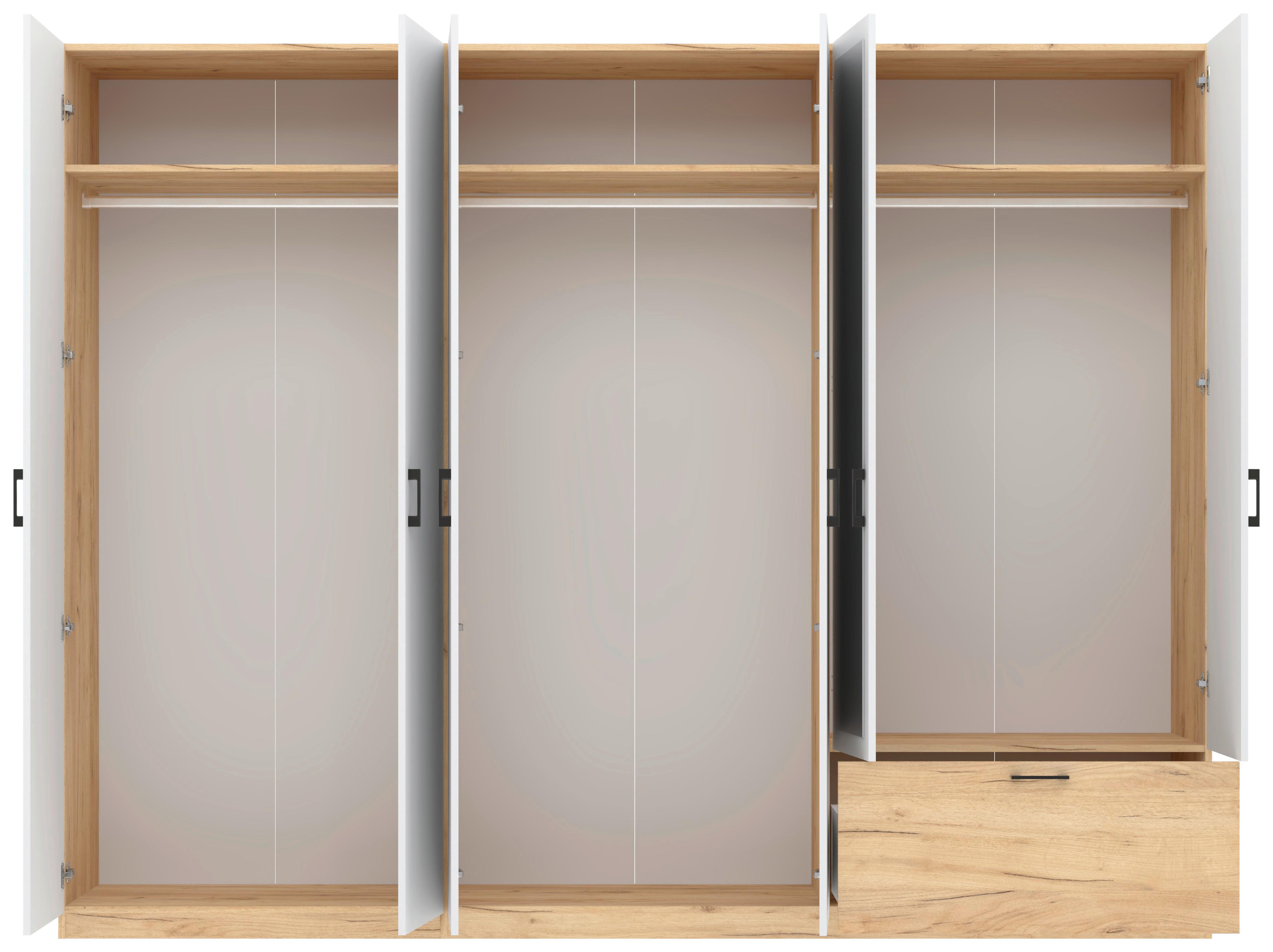 Kleiderschrank Mila - Eiche Artisan/Weiß, KONVENTIONELL, Holzwerkstoff (269/210/54cm)