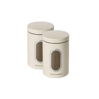 Vorratsdosenset 2-teilig Creme, B/H: 11x17,5 cm - Creme, Basics, Metall (11/17,5cm) - Echtwerk
