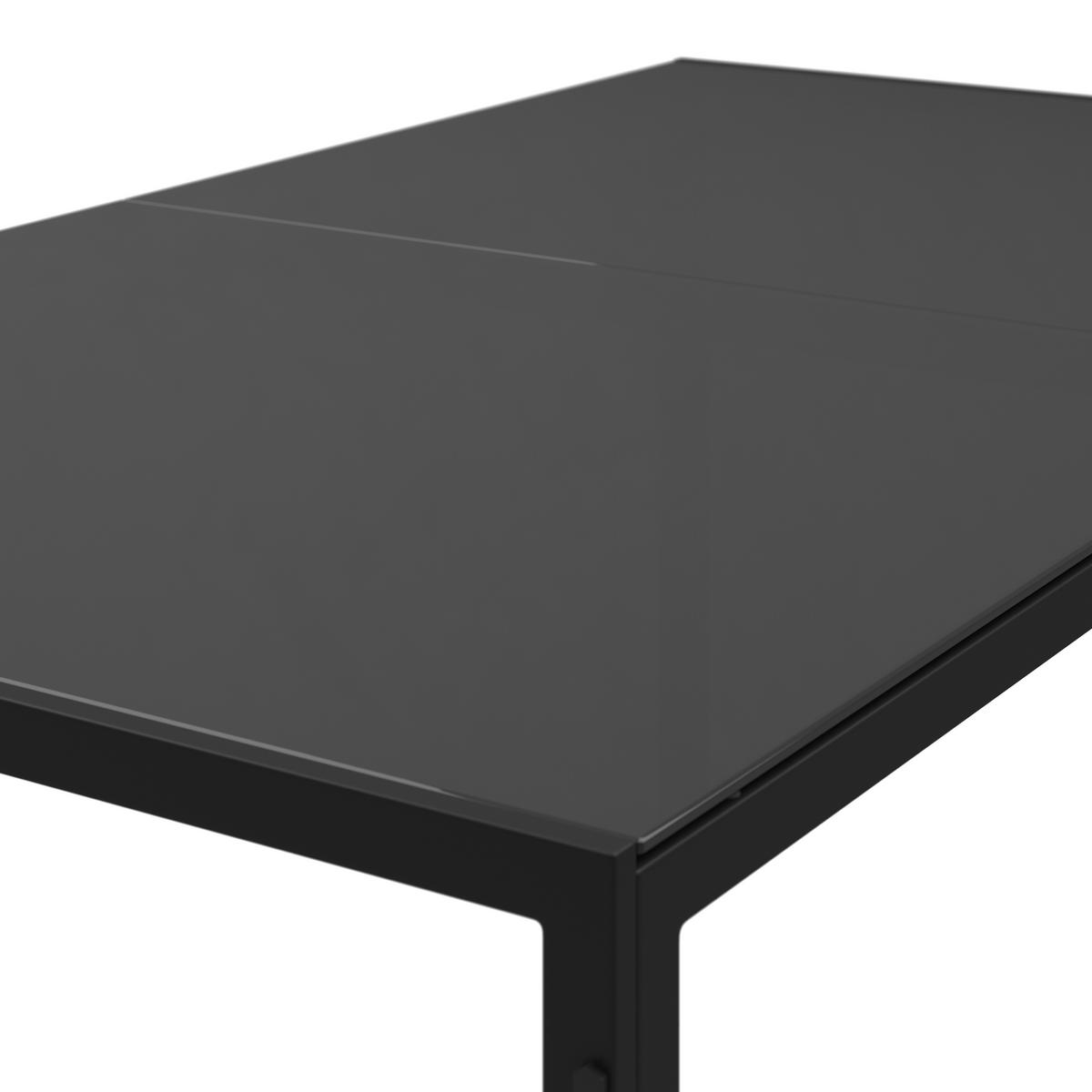 Gartenmöbel Set 7-tlg. Toulon Aus Metall/textil/glas - Dunkelgrau/Schwarz, MODERN, Glas/Textil (50/90/82/75/59,5/160cm) - Beldano