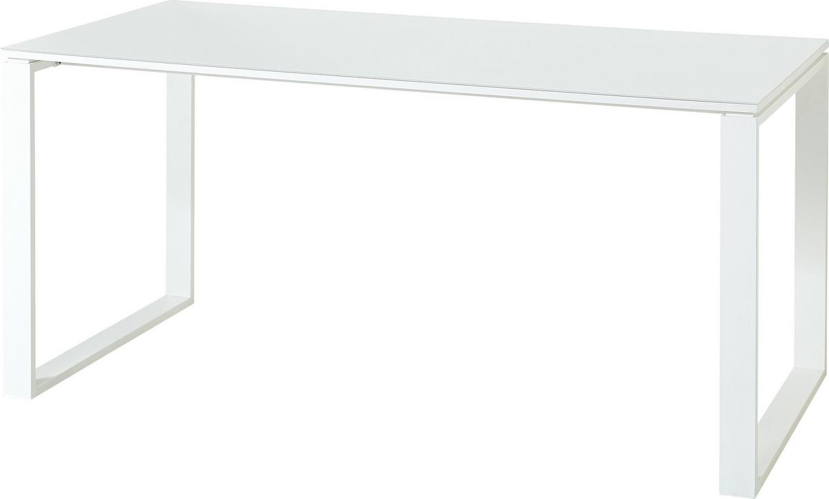 Schreibtisch Gw-monteria Weiß - Weiß, MODERN, Glas/Holzwerkstoff (160/80/75cm) - Germania