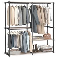 Stoffschrank Schwarz, Taupe B: 138cm - Taupe/Schwarz, Basics, Textil/Metall (138/182/43cm)