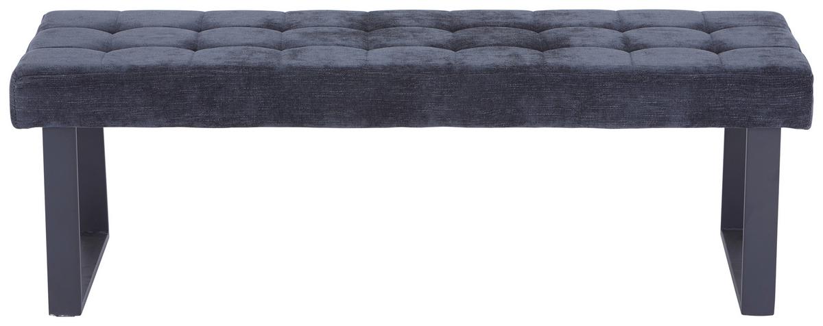 Sitzbank Brekke - Dunkelgrau/Schwarz, MODERN, Textil/Metall (140/49/48cm) - MID.YOU