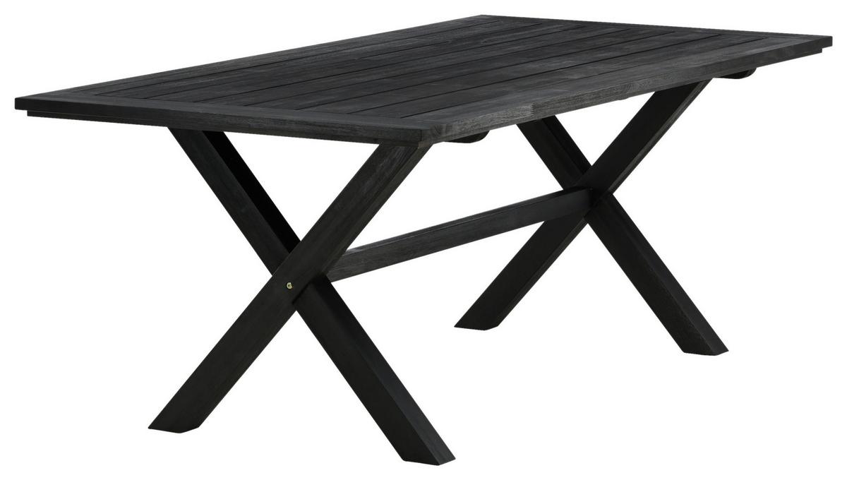 Gartentisch Rives - Schwarz, KONVENTIONELL, Holz (200/100/75cm) - Gardenson