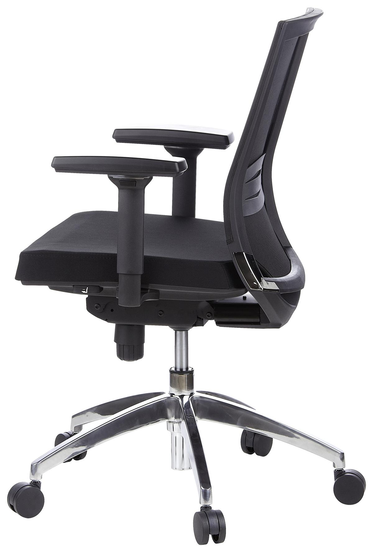 Drehstuhl Porto Pro Schwarz - Alufarben/Schwarz, MODERN, Kunststoff/Textil (59/108/49cm) - MID.YOU