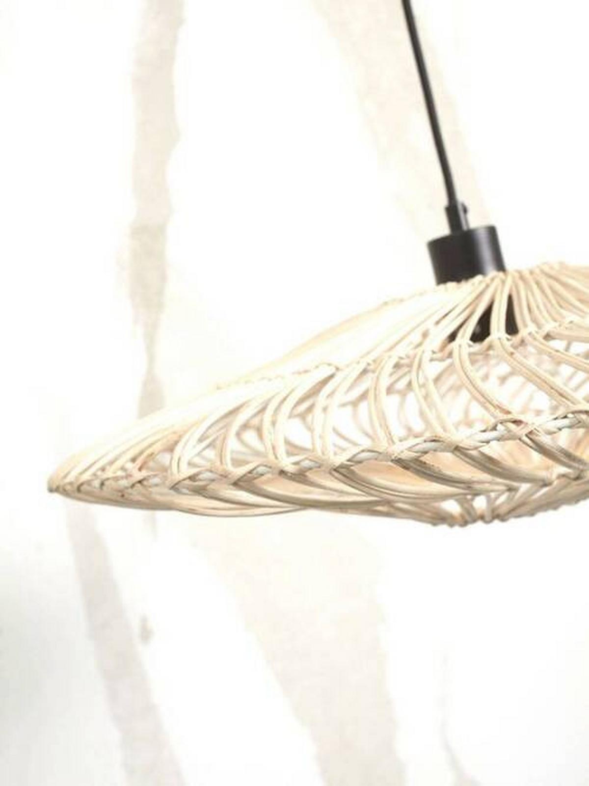 Hängeleuchte Zanzibar/H/4012/W - Weiß, Trend, Naturmaterialien (40/12cm) - Good & Mojo