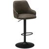Barhocker Höhenverstellbar Mit Lehne Weda Webstoff Grau - Schwarz/Grau, KONVENTIONELL, Textil/Metall (50/90-111/51cm) - MID.YOU