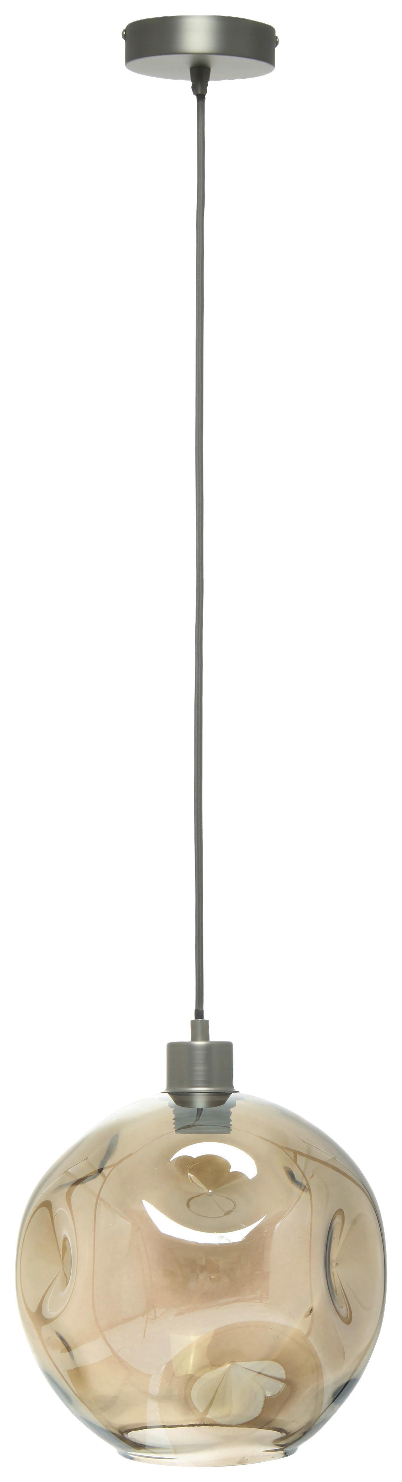 Hängeleuchte Natalie 125 Grau/klar B: 26 Cm - Klar/Grau, Basics, Glas (26/26/32cm) - Kayoom