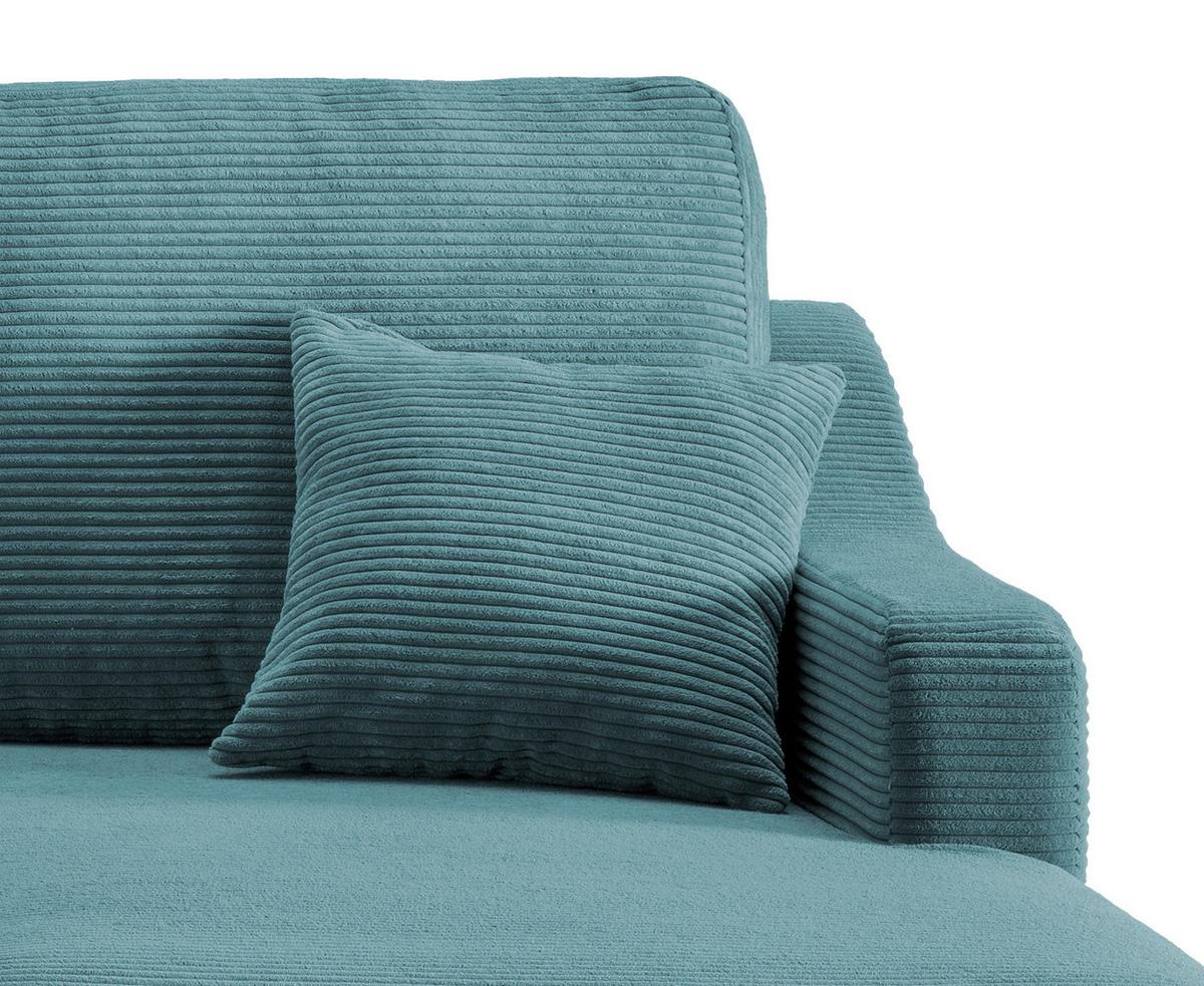 Ecksofa mit Schlaffunktion Valentina Petrol - Petrol/Naturfarben, Design, Textil (228/150cm) - P & B