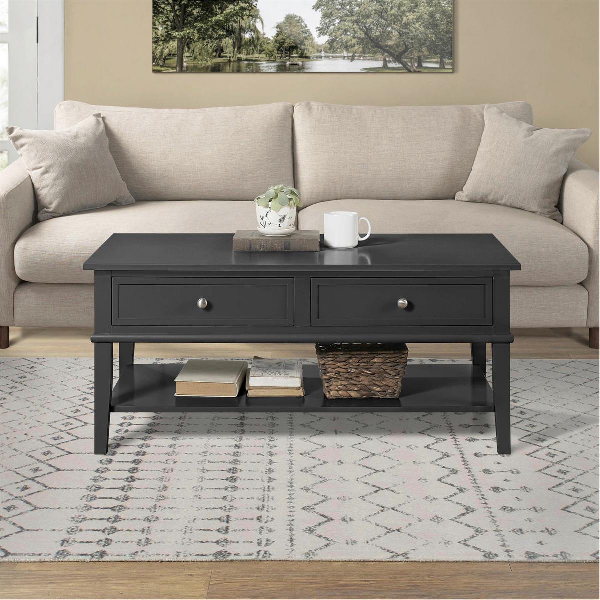 Couchtisch Franklin Schwarz B: 103 cm - Schwarz, Design, Holzwerkstoff (103/46/52cm) - MID.YOU