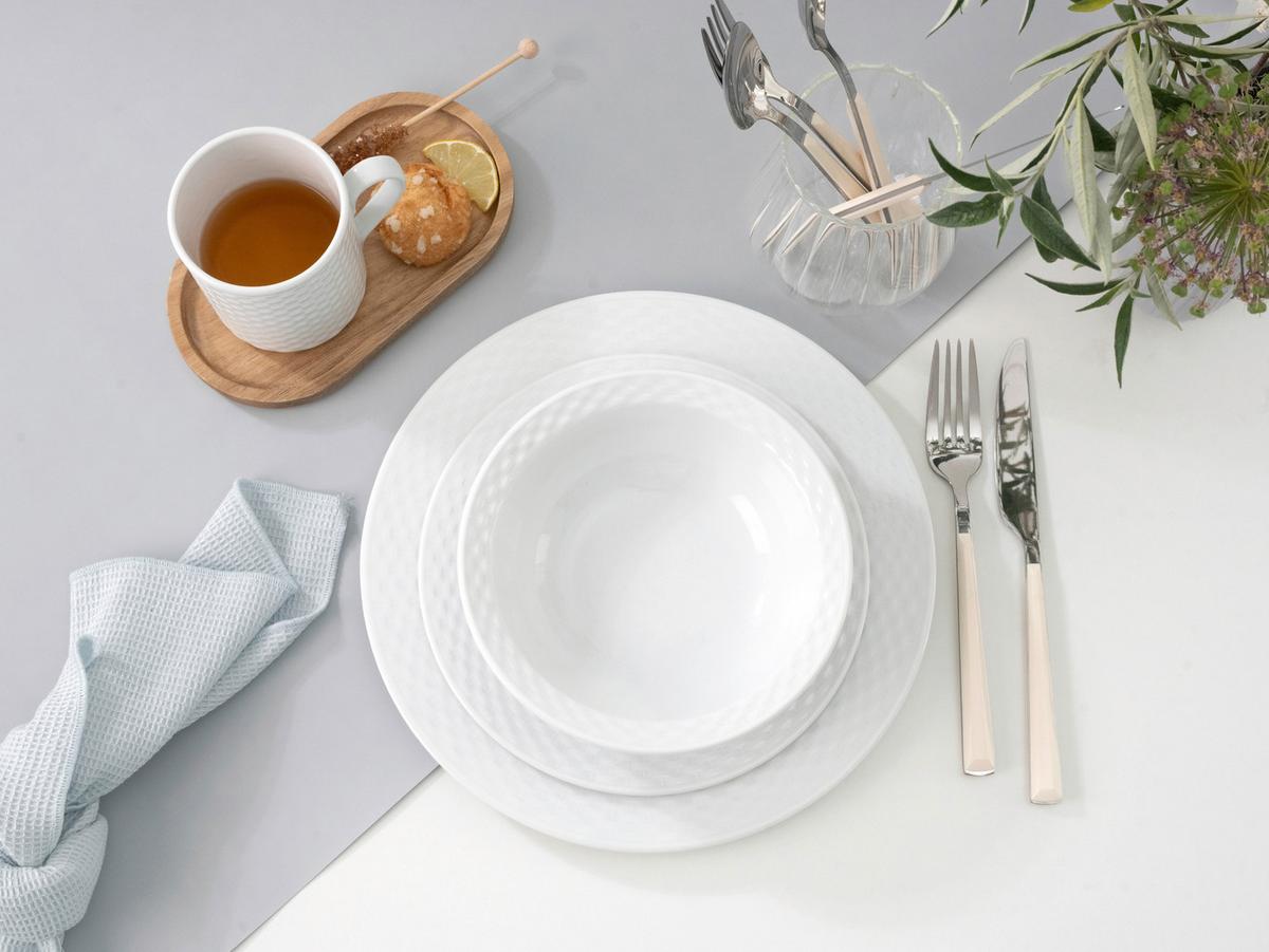 Kombiservice Polo Weiß Porzellan, 4 Pers., 16-Teilig - Weiß, Basics, Keramik - Creatable