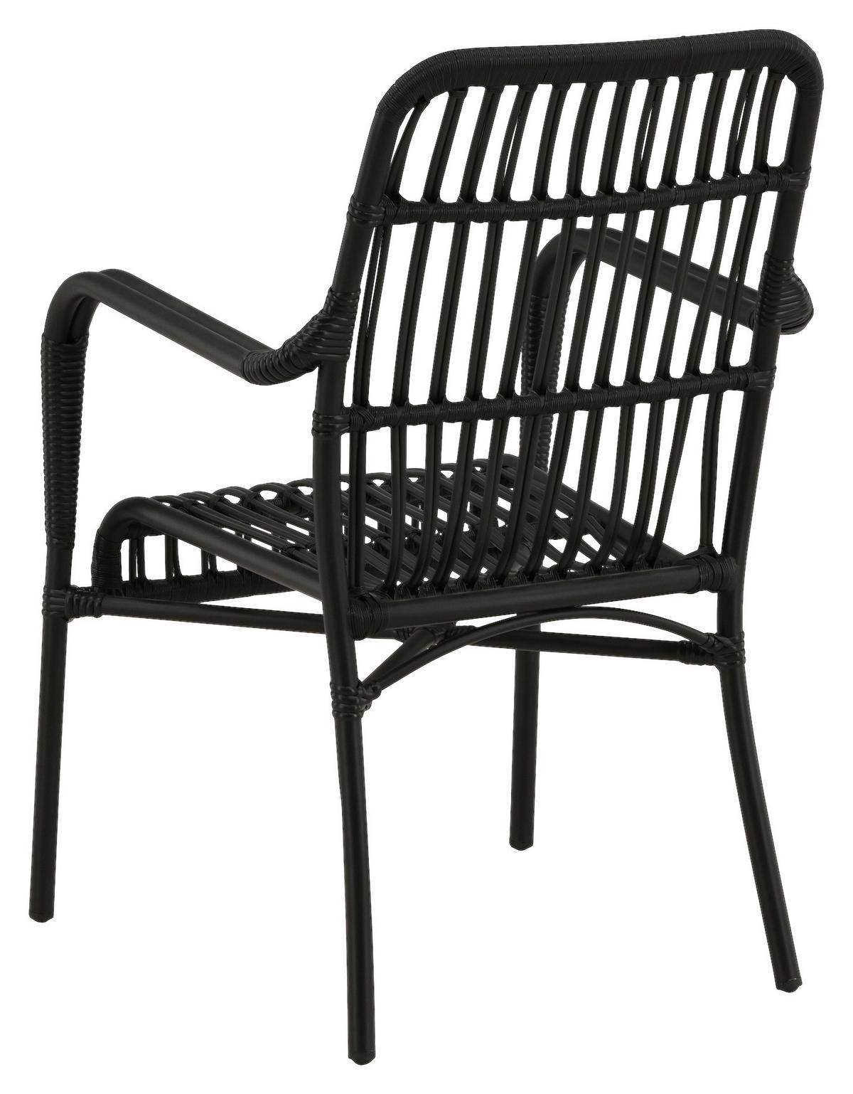Loungesessel Rizal - Schwarz, KONVENTIONELL, Kunststoff/Metall (57/90/64cm) - Gardenson