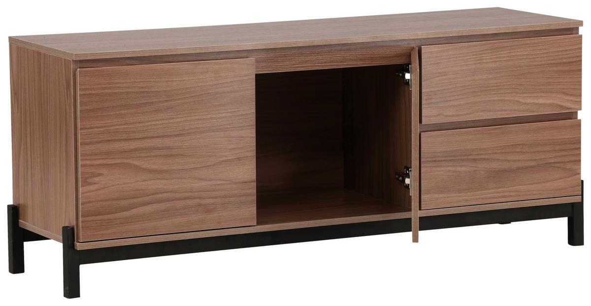 Sideboard Corpus - Nussbaumfarben/Schwarz, Design, Holz/Holzwerkstoff (135/56/40cm) - Livetastic