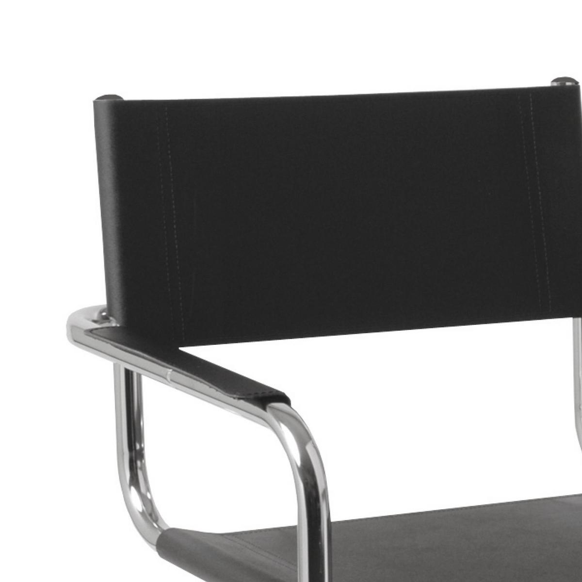 Schwingstuhl Logo Lederlook Schwarz Bis 90 Kg - Chromfarben/Schwarz, Basics, Textil/Metall (52/81/52cm) - Livetastic