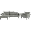 Sitzgarnitur Jakarta - Edelstahlfarben/Grau, Design, Textil (185/265cm) - Livetastic