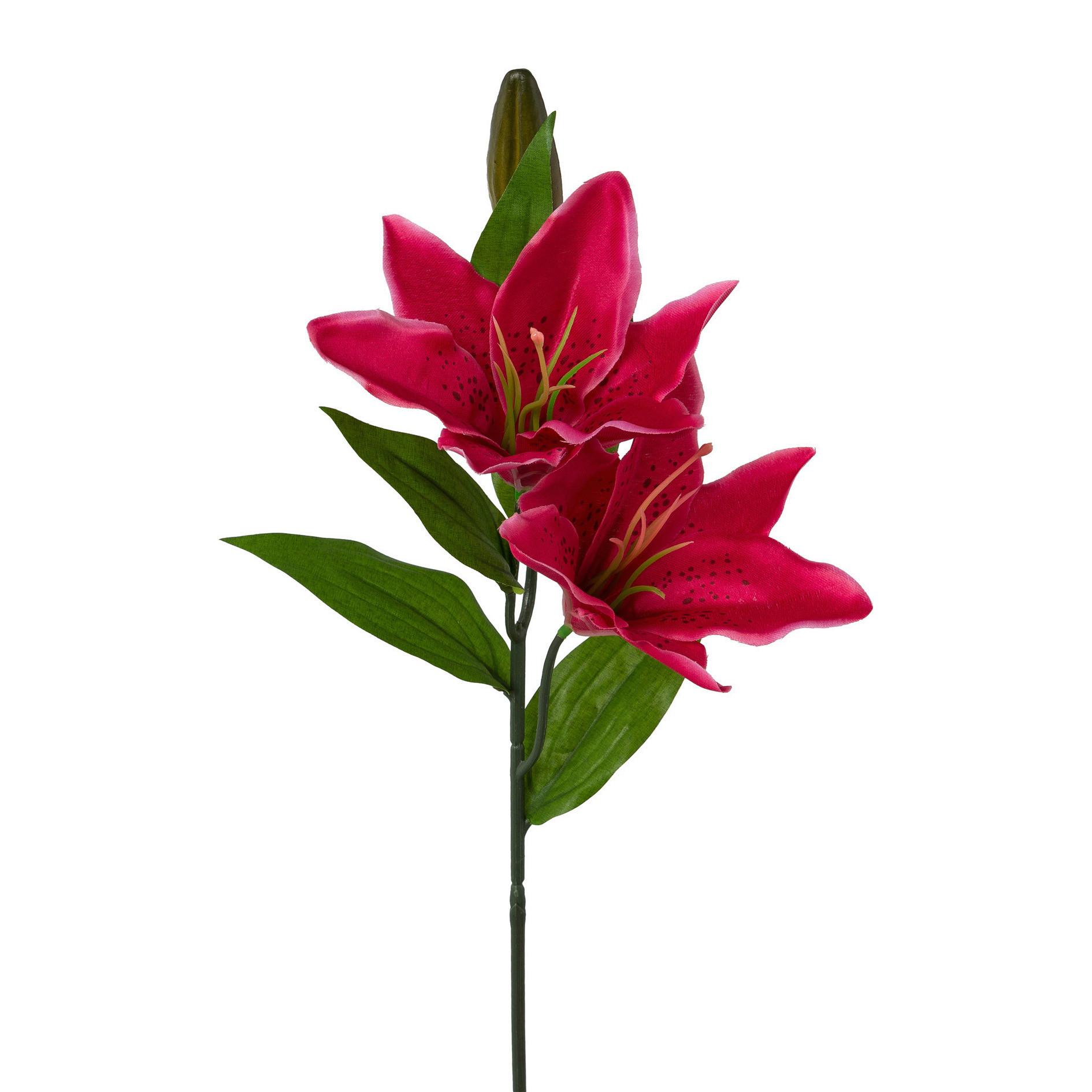 Kunstpflanze Lilie -Paz- - Violett/Rosa, Basics, Kunststoff (65cm)