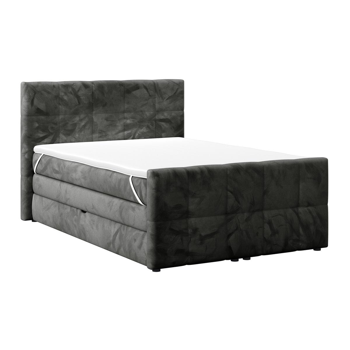 Boxspringbett Mit Topper & Bettkasten 140x200 Medino - Anthrazit, KONVENTIONELL, Holz/Holzwerkstoff (140/200cm) - Luca Bessoni