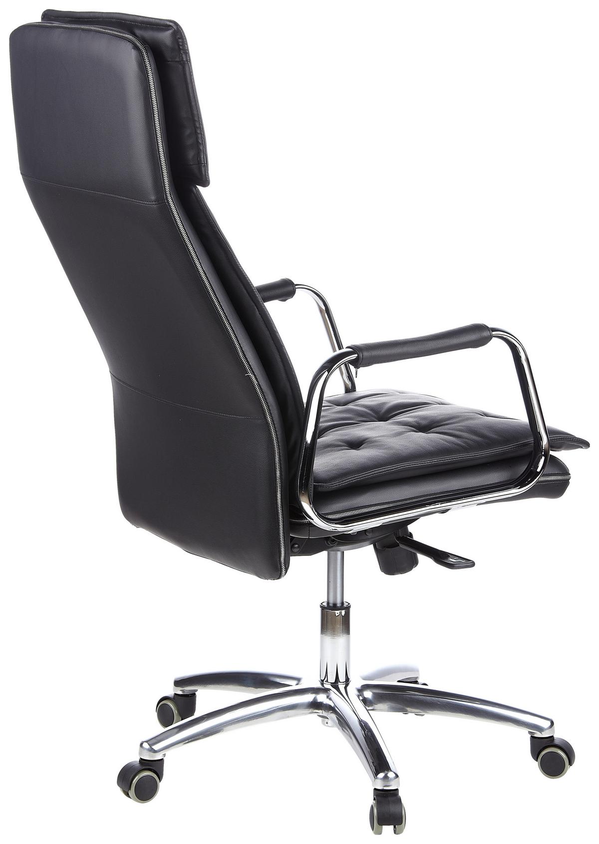 Chefsessel Villa Schwarz Bis 120 Kg - Schwarz, Basics, Leder/Kunststoff (60/130/48cm) - MID.YOU