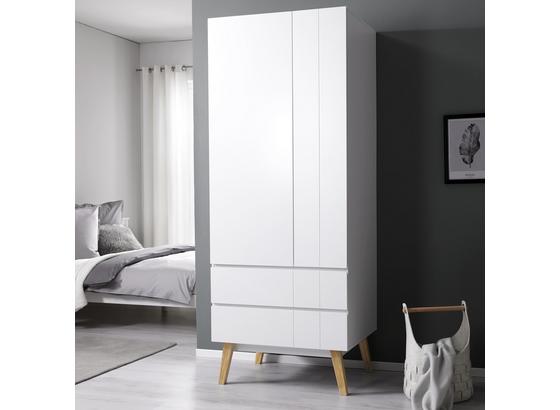 Šatná Skriňa Milo - biela, Moderný, drevo (80/205/60cm) - Modern Living Šatná Skriňa Milo - biela, Moderný, drevo (80/205/60cm) - Modern Living