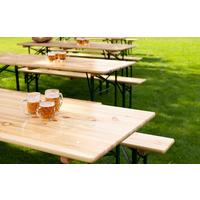 Garten-Bartisch Biertisch 220x70x78cm (bxtxh) - Fichtefarben/Grün, Basics, Holz/Metall (220/78/70cm)