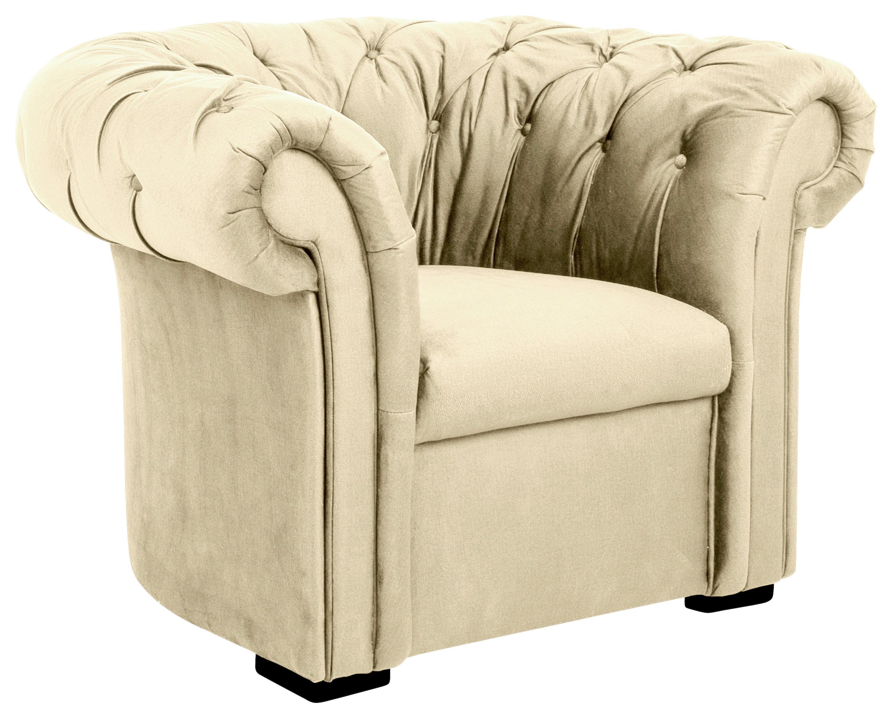 Polstersessel Cupido Stoffbezug Beige - Beige/Schwarz, Design, Textil (114/78/91cm) - MID.YOU