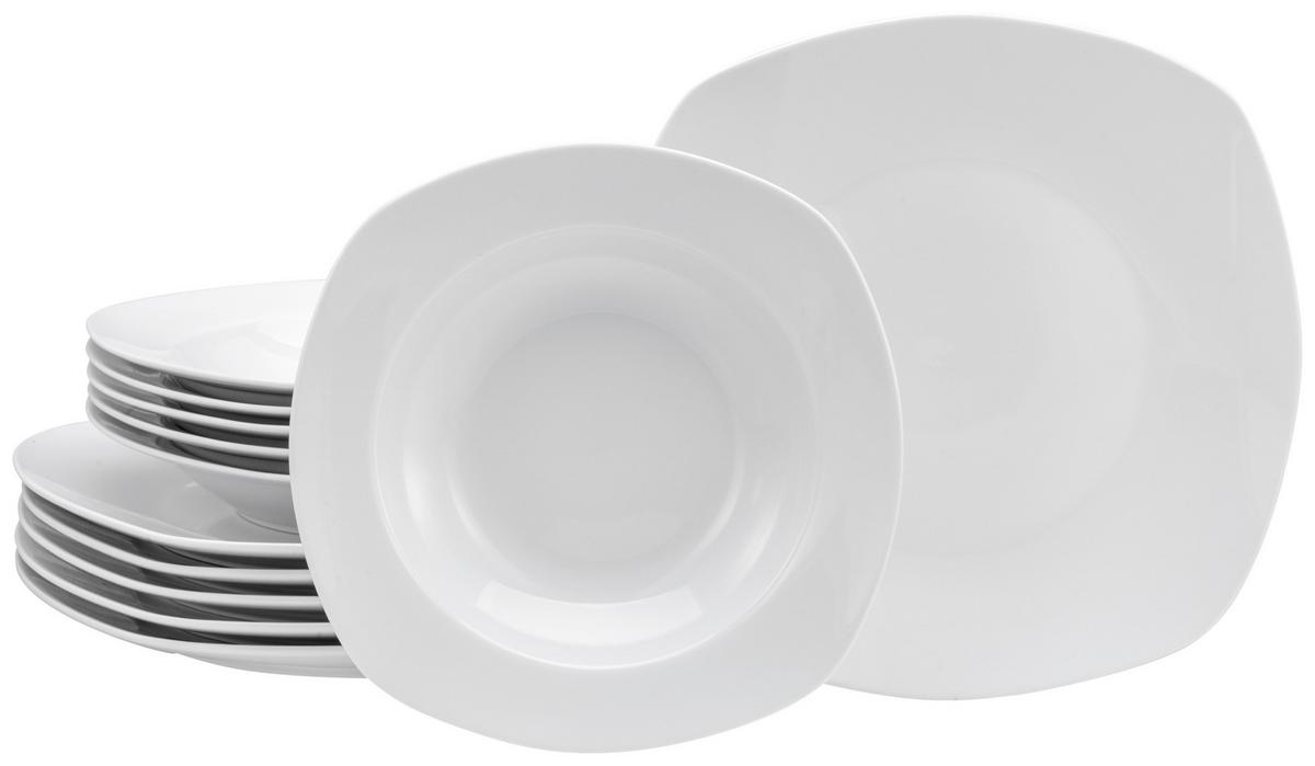 Jedálenský servis Amelie biely, 12 dielny pre 6 osôb - biela, keramika - Creatable