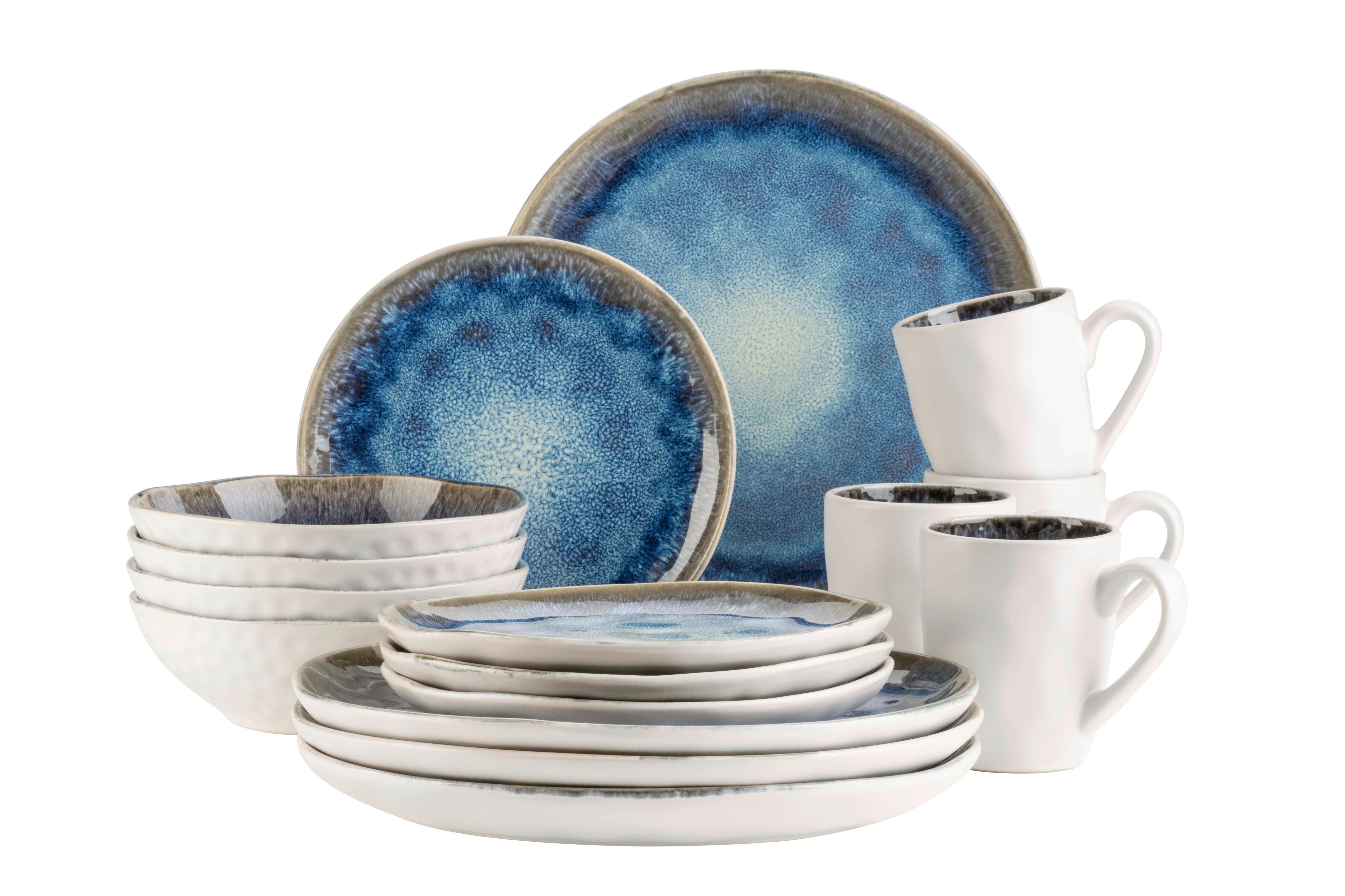 Kombiservice Frozen 4 Personen Geschirr Set - Dunkelblau, Basics, Keramik - Mäser