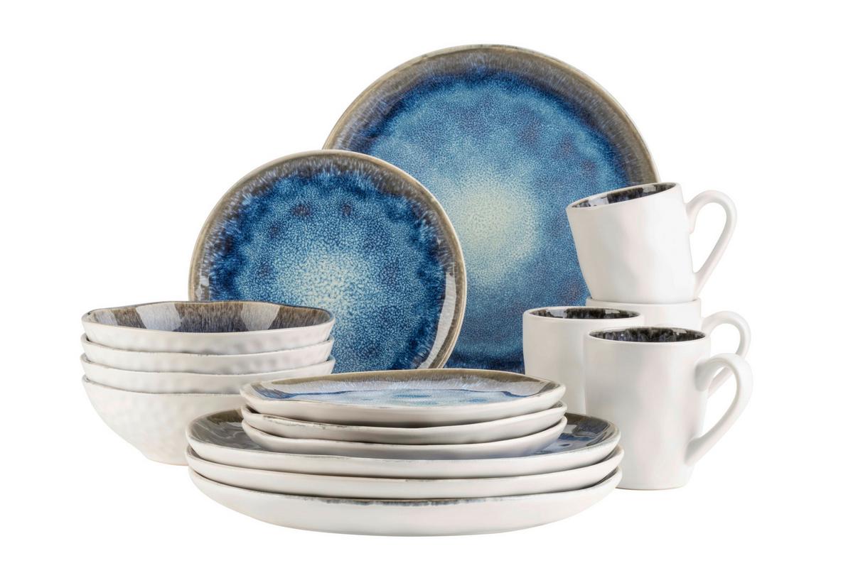 Kombiservice Frozen 4 Personen Geschirr Set - Dunkelblau, Basics, Keramik - Mäser