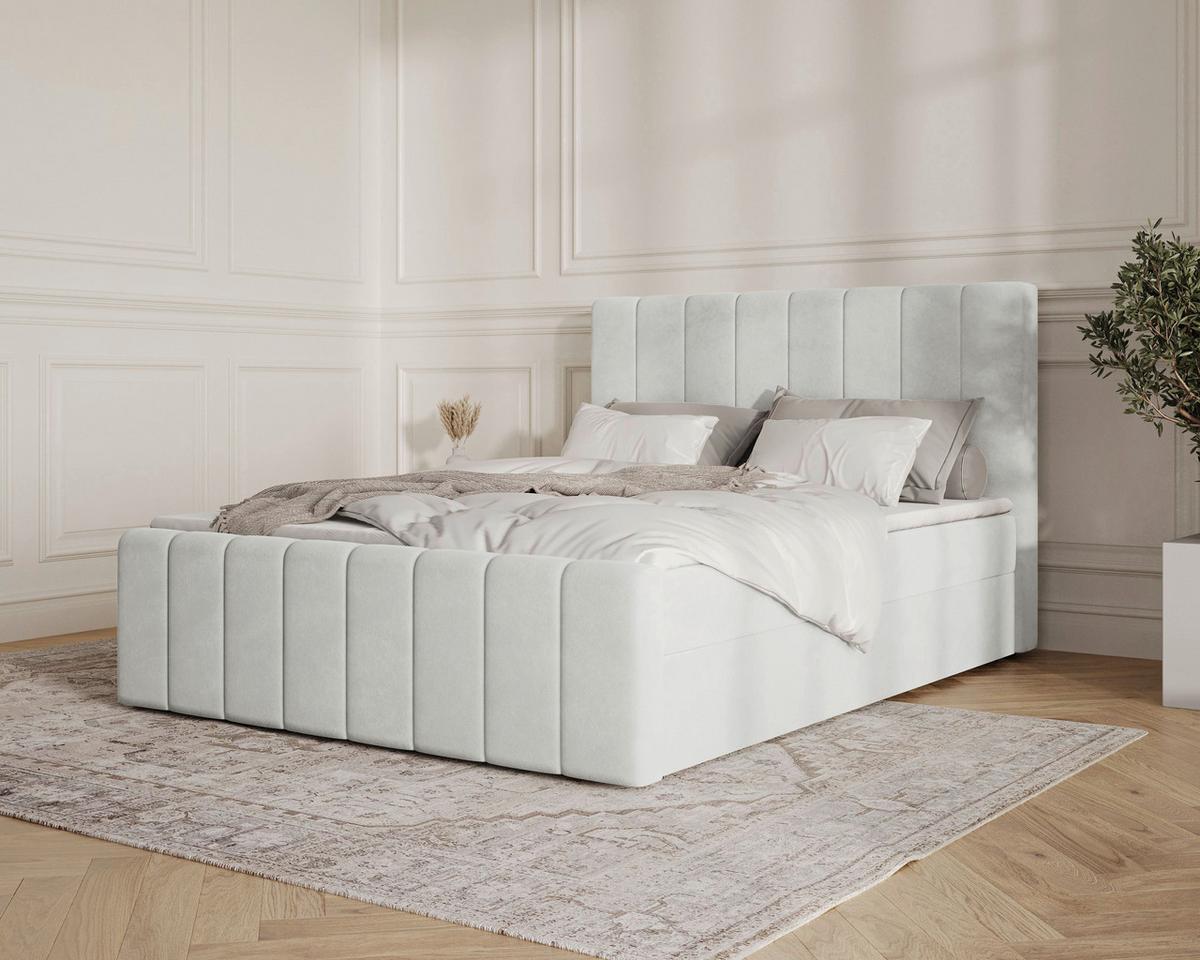 BOXBETT Lila Silberfarben 160x200cm - Silberfarben/Schwarz, MODERN, Holz/Kunststoff (160/200cm) - MID.YOU