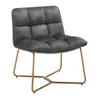 Křeslo ze sametu Rina - šedé - šedá/barvy zlata, Moderní, kov/dřevo (67/76,5/69,5cm) - Bessagi Home