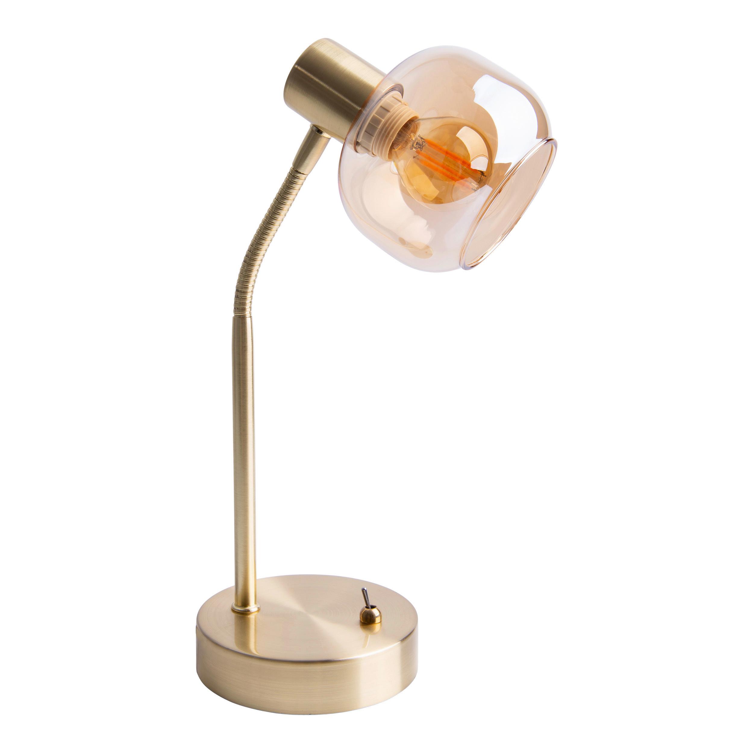 Tischleuchte Libby - Messingfarben, Design, Glas/Metall (39cm) - Näve