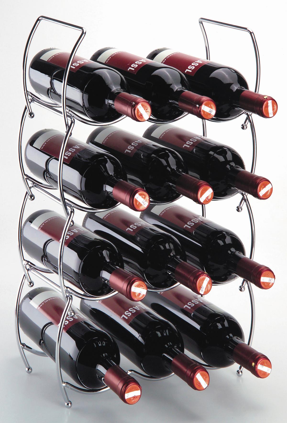 REGÁL NA VÍNO GIOVANNI - chrómová, kov (32,5/49/14cm) - Modern Living