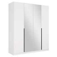 Drehtürenschrank Skyla Weiß/Glas B: 181 cm - Weiß, MODERN, Holzwerkstoff (181/210/54cm) - Rauch Möbel
