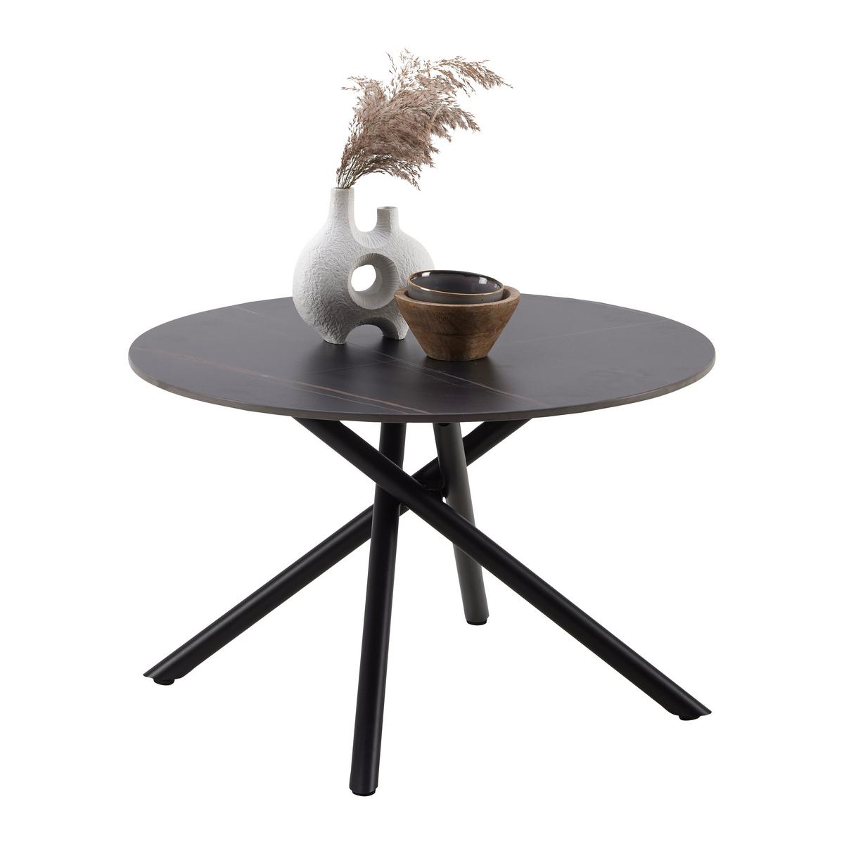 Konferenčný stolík MARBELLA 70 - čierna, Modern, kov/keramika (70/70/44cm) - Mömax