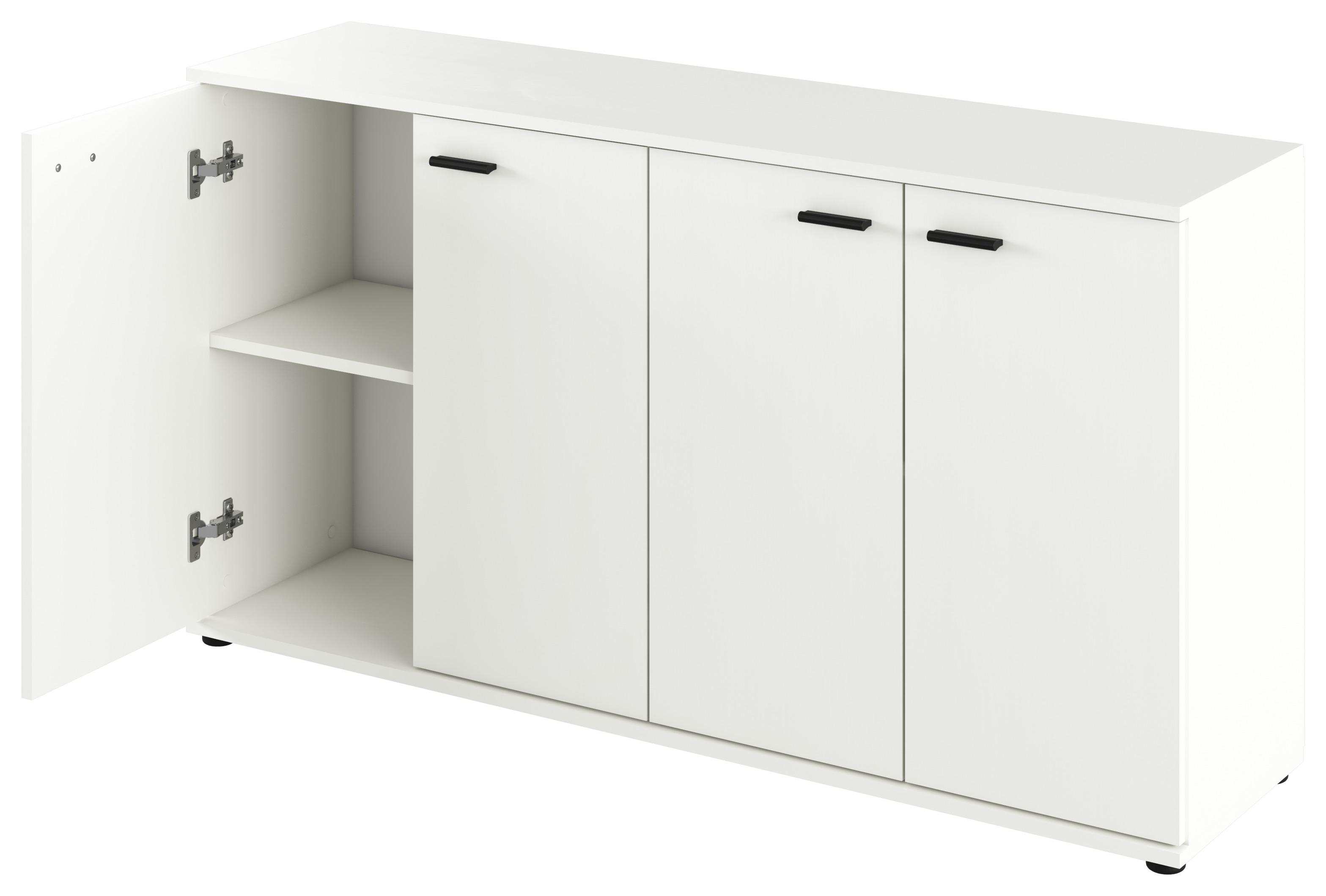 KOMODA CARA *CENOVÝ TRHÁK* - čierna/biela, Modern, kompozitné drevo/plast (138/74,8/35cm) - Based