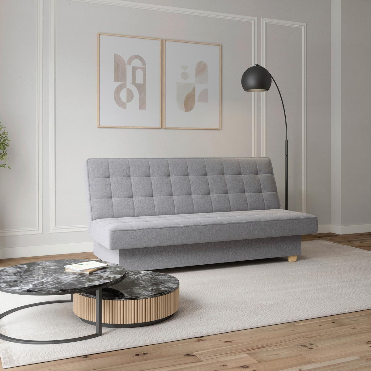 Schlafsofa Miko Hellgrau B: 192 cm - Hellgrau, Design, Textil (192/92/95cm) - MID.YOU