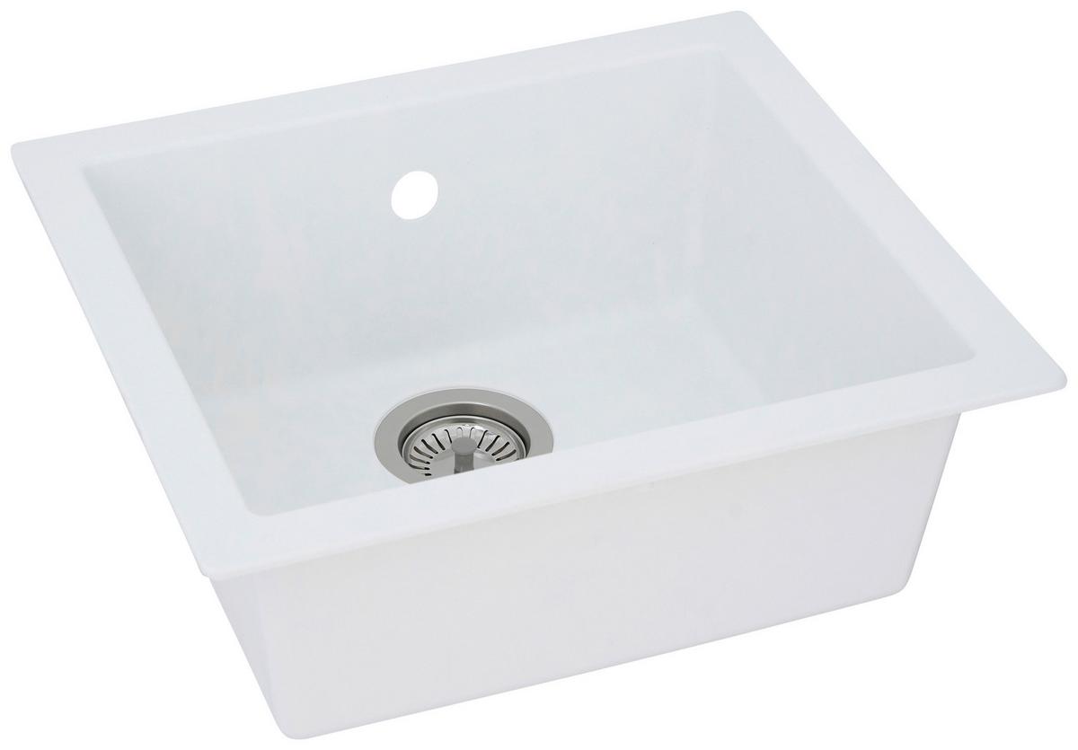 Spüle Respekta Einbauspüle Ohio - Weiß, Trend, Glas/Kunststoff (50/19/44cm) - Respekta
