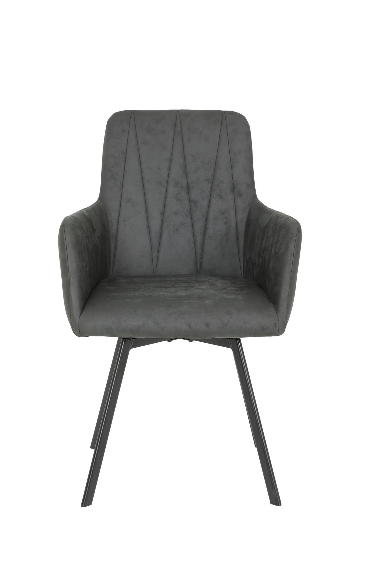 Tischgruppe Gesa II G - Anthrazit/Eiche Artisan, MODERN, Holzwerkstoff/Textil (140 - 180/76/90cm) - MID.YOU