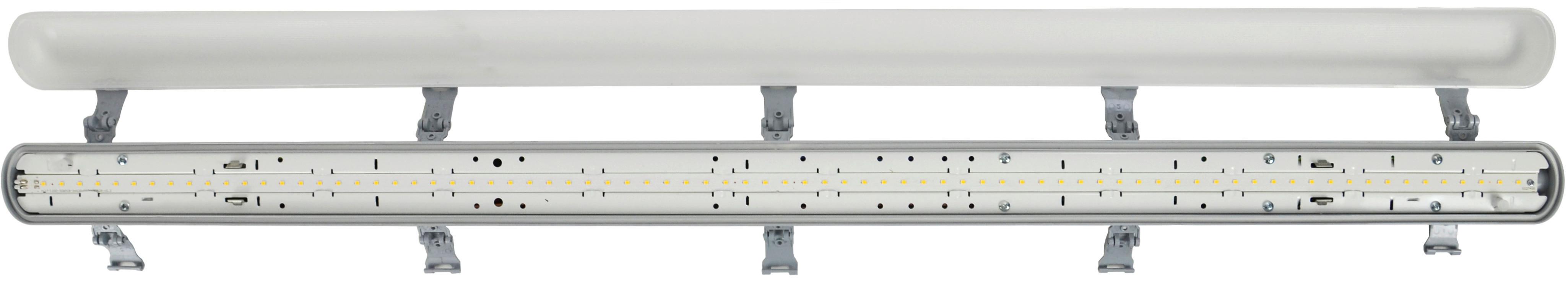 Led-deckenleuchte L: 120 Cm, Für In- Und Outdoor - Grau, Basics, Kunststoff (120/7/7,3cm)