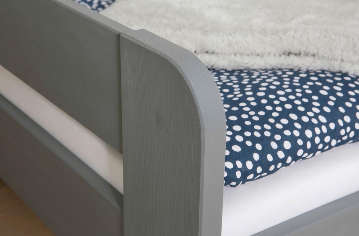 Bett Bennet Hellgrau inkl. Zubehör, 120x200 cm - Hellgrau/Naturfarben, MODERN, Holz/Textil (120/200cm) - MID.YOU