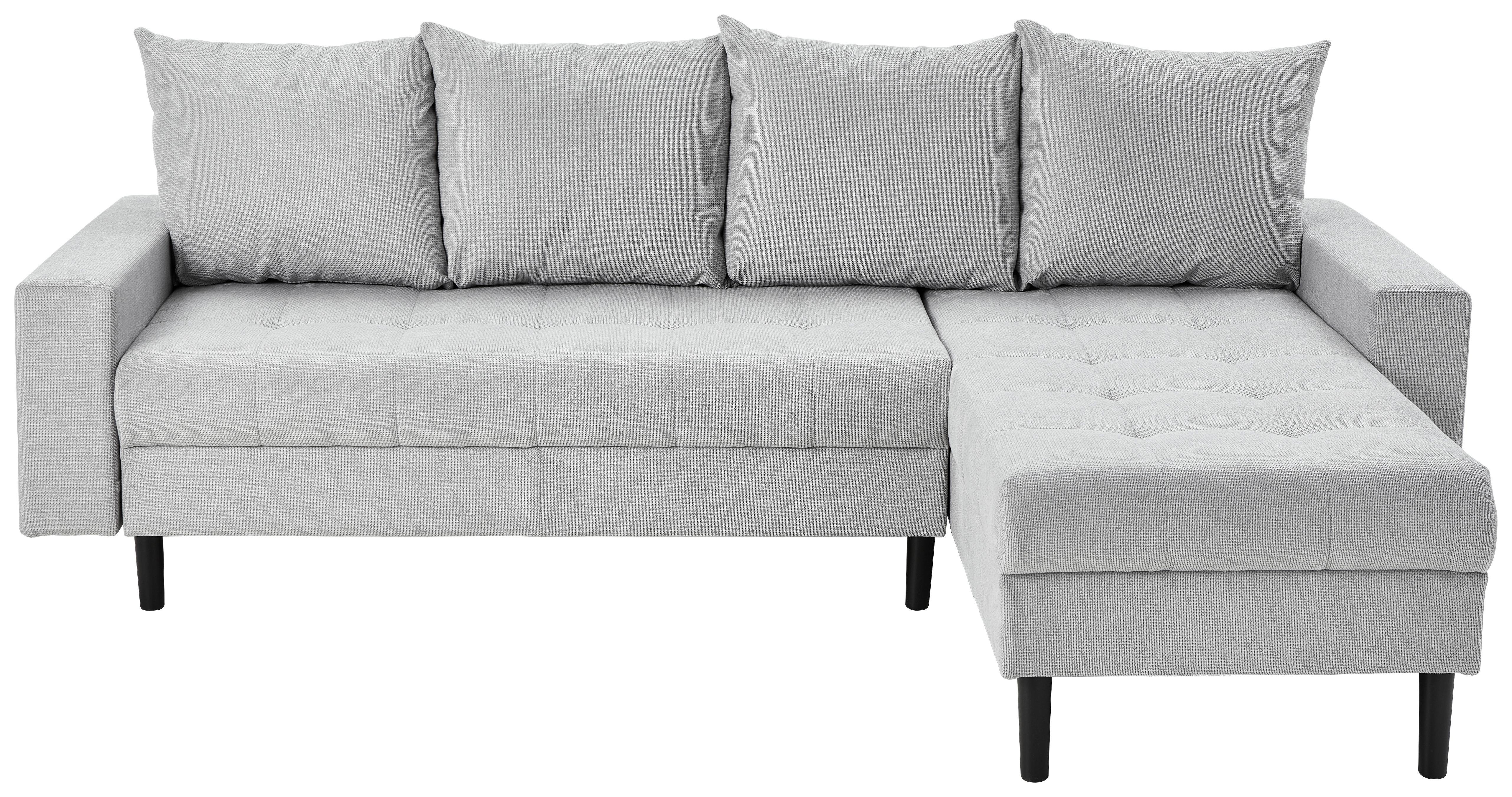 Ecksofa Boston, Hellgrau S: 231x157 cm - Hellgrau/Schwarz, KONVENTIONELL, Textil (231/157cm) - P & B