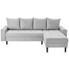Ecksofa Boston, Hellgrau S: 231x157 cm - Hellgrau/Schwarz, KONVENTIONELL, Textil (231/157cm) - P & B
