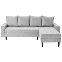 Ecksofa Boston, Hellgrau S: 231x157 cm - Hellgrau/Schwarz, KONVENTIONELL, Textil (231/157cm) - P & B