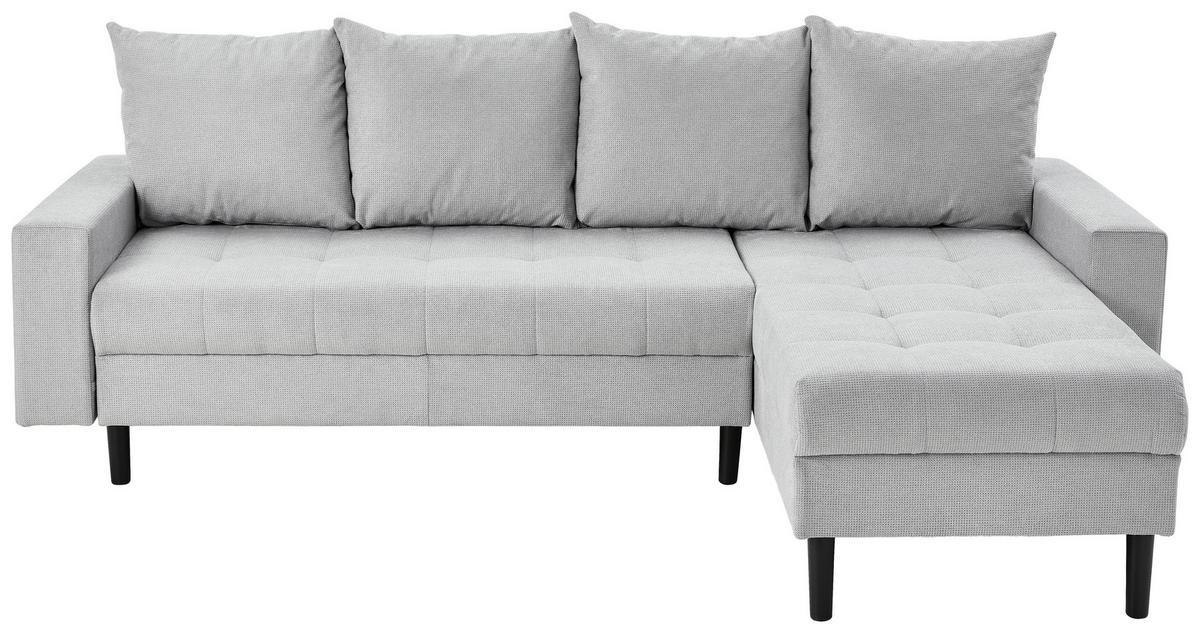 Ecksofa Boston, Hellgrau S: 231x157 cm - Hellgrau/Schwarz, KONVENTIONELL, Textil (231/157cm) - P & B