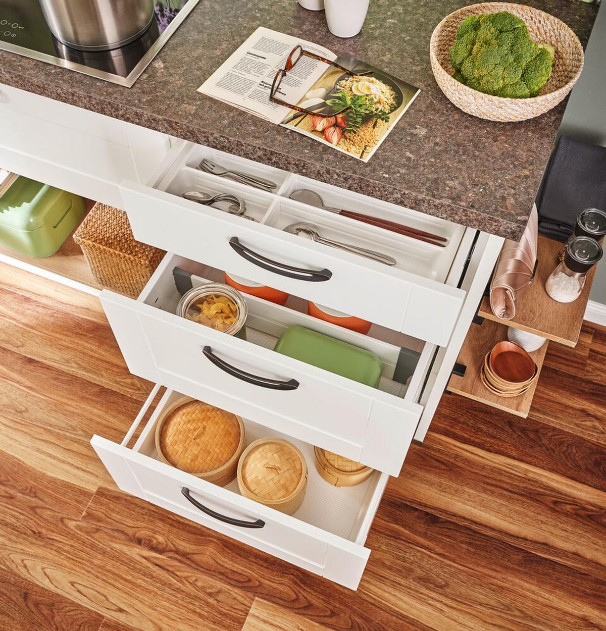 Einbauküche Pn 435 Frei Planbar Modernes Design - Eichefarben/Weiß, Holzwerkstoff - Pino