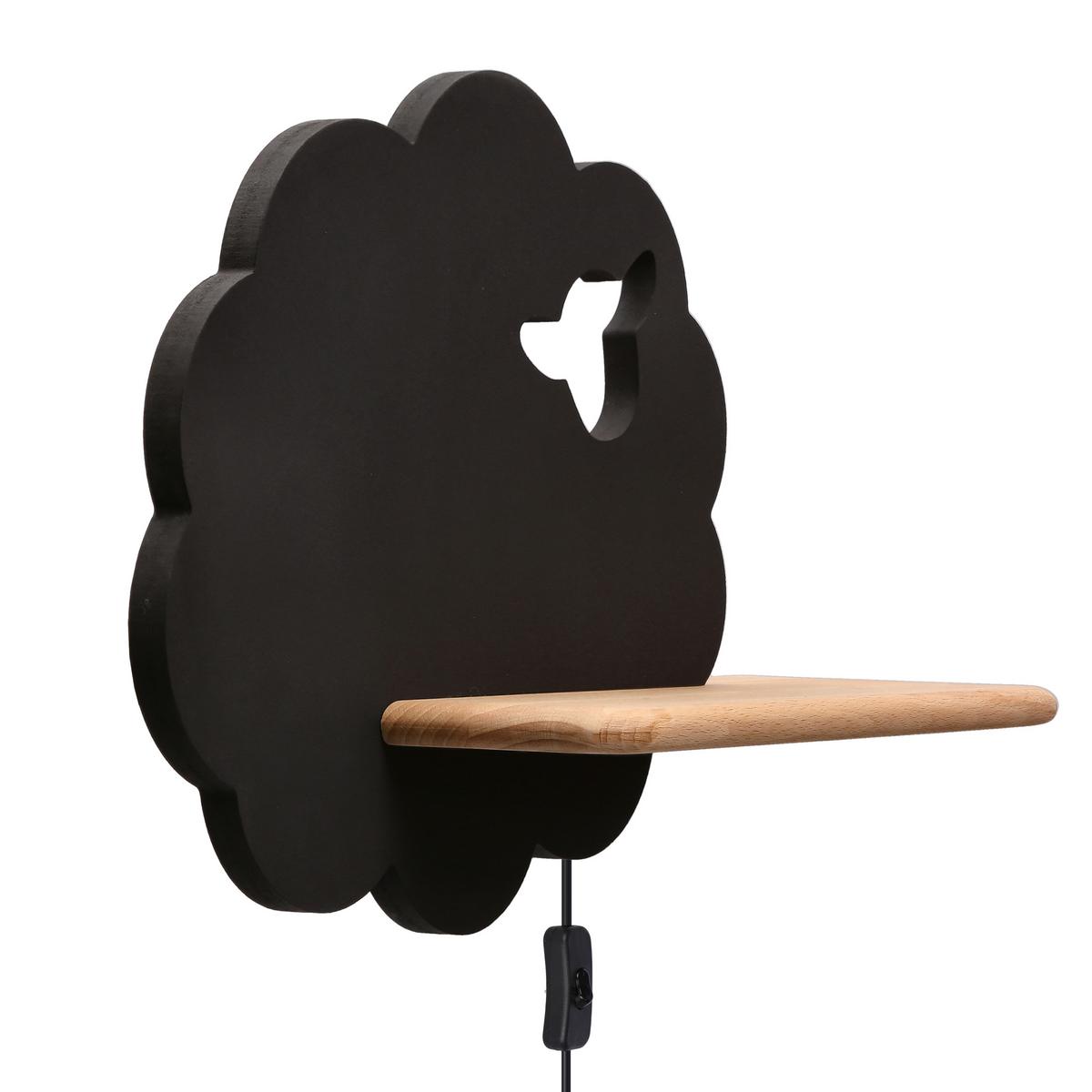 Kinderwandleuchte 21-85122 Sheep - Schwarz, Basics, Holz/Holzwerkstoff (36/12/24cm)