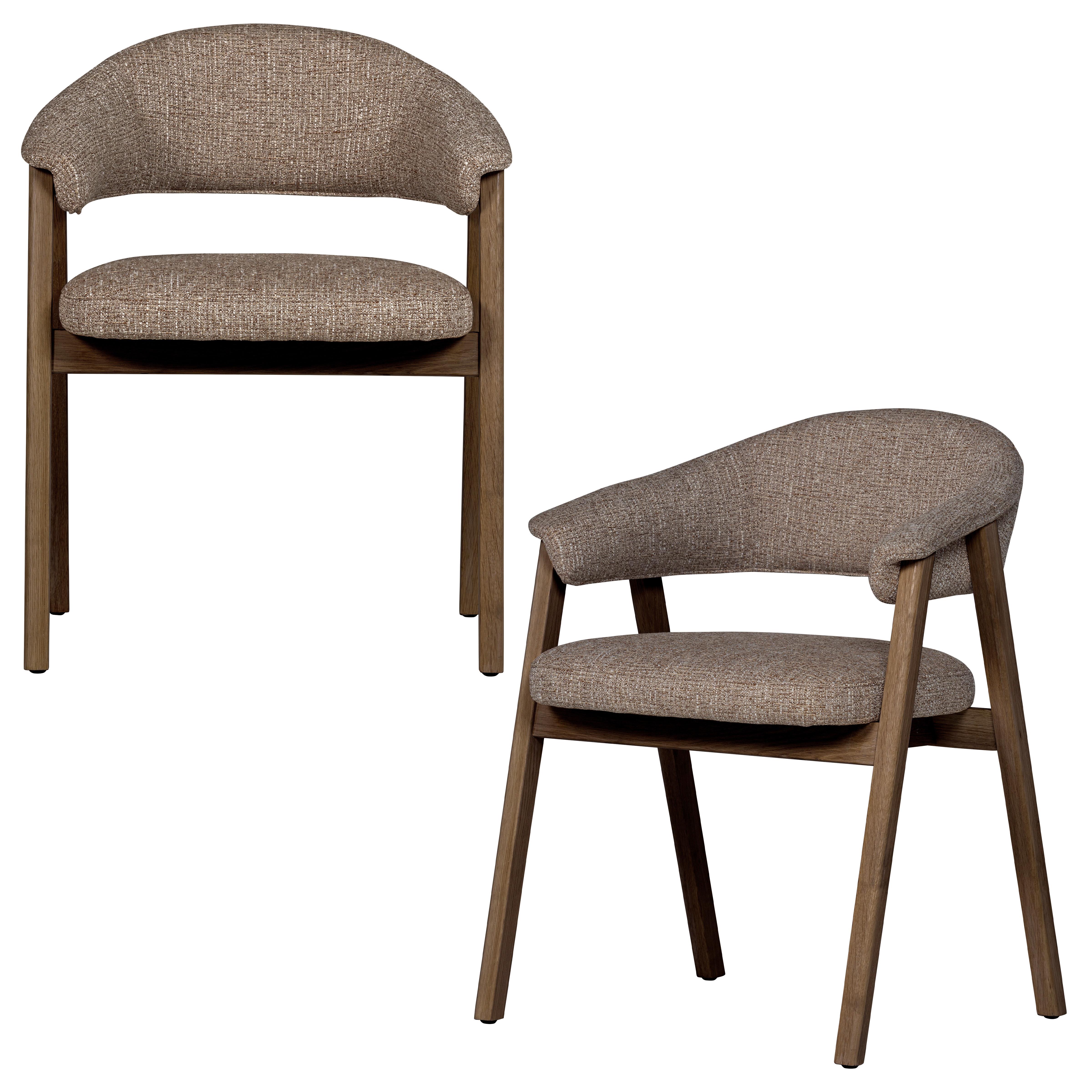 ARMLEHNSTUHL-SET Tunar Braun 2-teilig - Braun, MODERN, Holz/Textil (60/77/60cm) - Livetastic